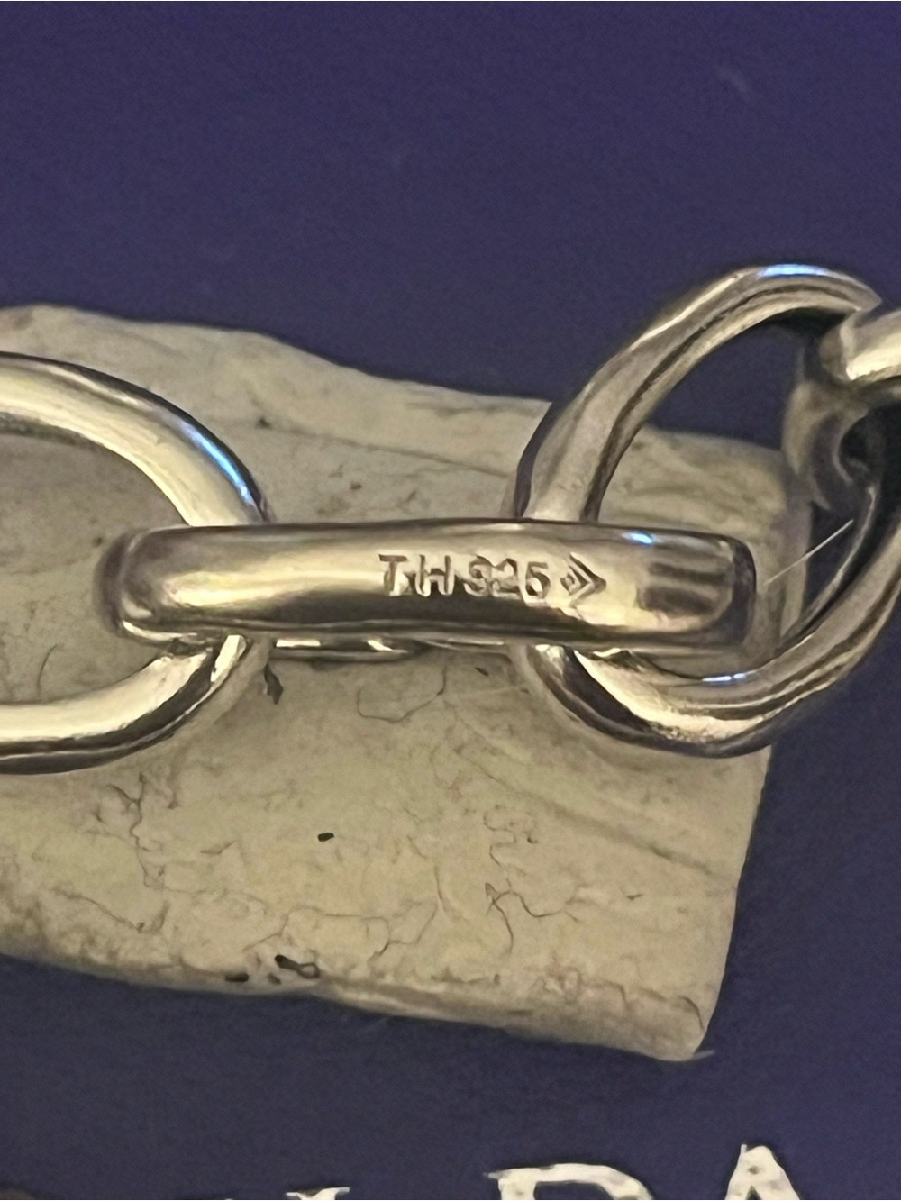 Sterling Silver Chain Link Stretch Bracelet 925 Mark - Picture 2 of 4